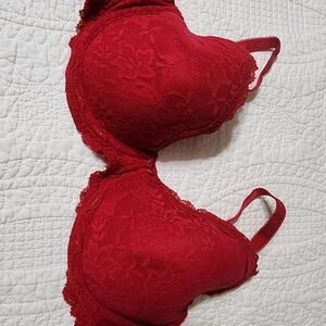 Elegant Red Lace Bra